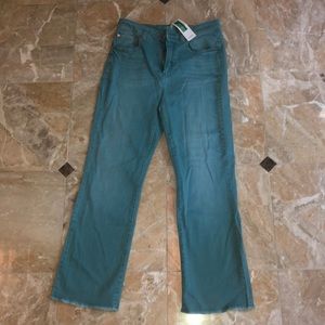 Cropped light blue/green Benetton jeans
